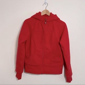 Lululemon | Vintage Red w/ Grey Logo Full Zip Scuba Hoodie | Size 8